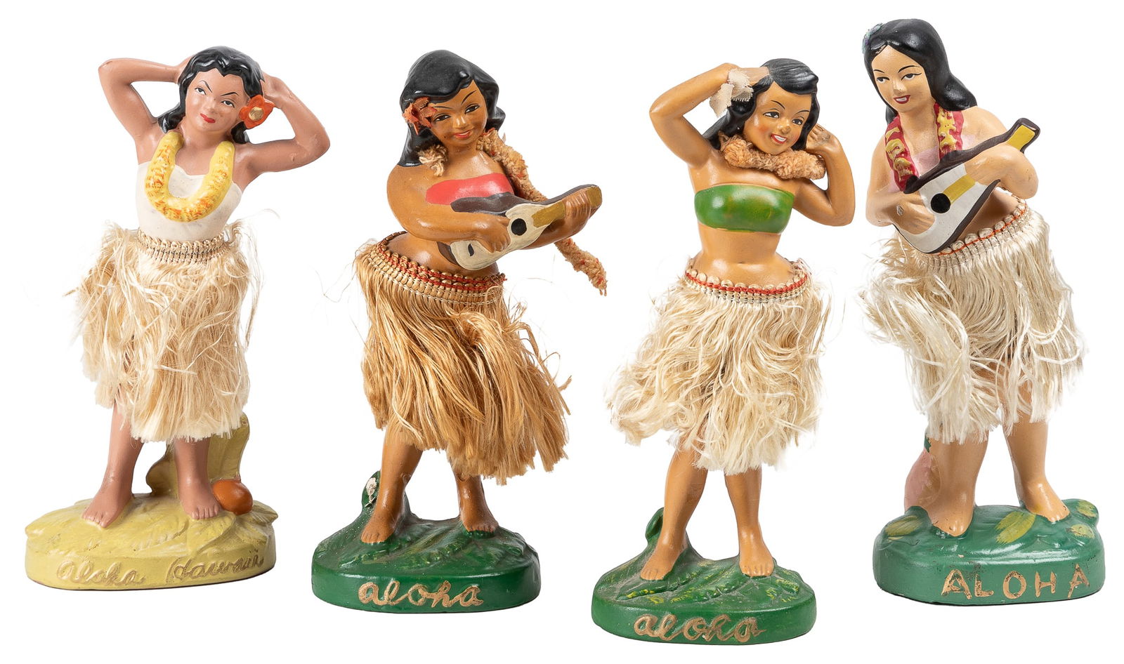 Group of Four Hula Girl Dashboard Ornaments / Nodders. Japa... (1 of 1)
