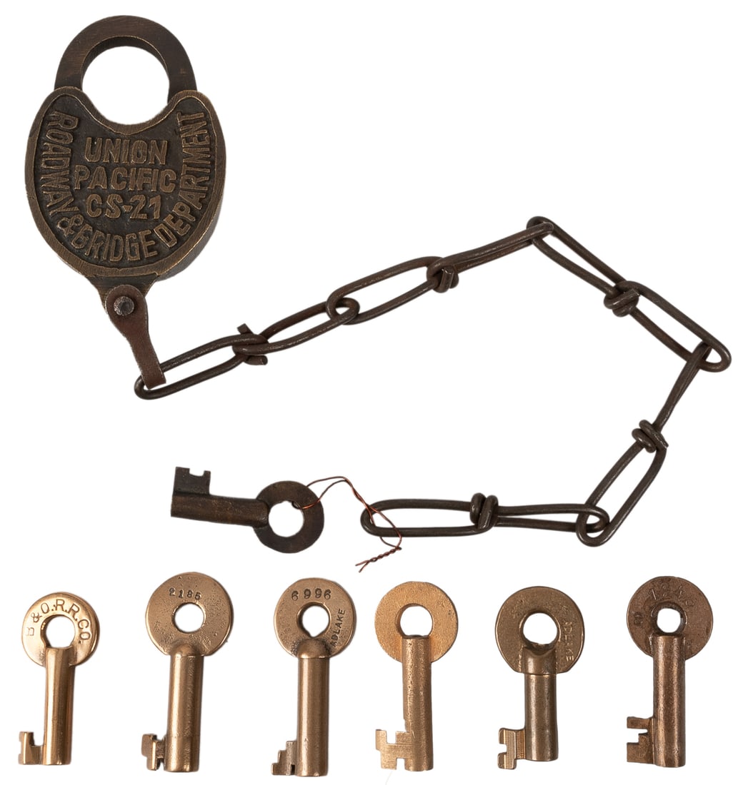 Brass Railroad Switch Keys. Group of brass RR switch keys f... (1 of 1)