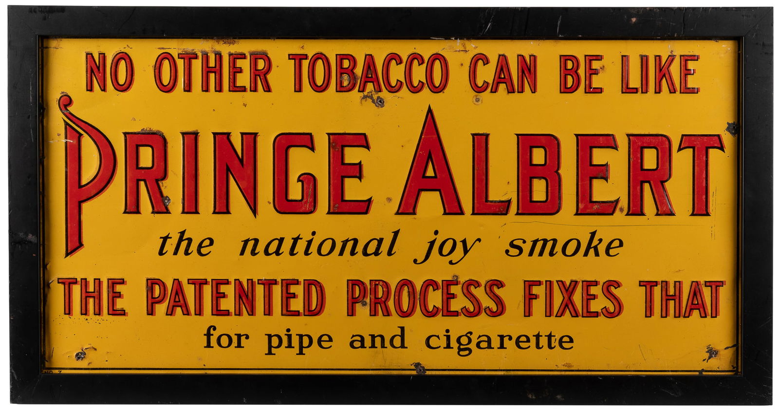 Prince Albert Cigarettes Tin Sign. Circa 1930s. Single side... (1 of 1)