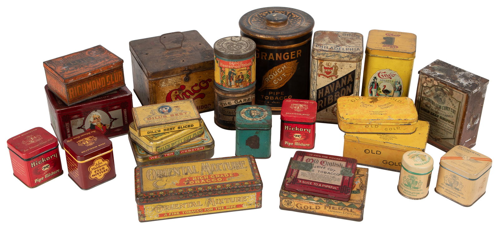 Assorted Tobacco Tins. Early 20th century. Large lot of 23 ... (1 of 1)