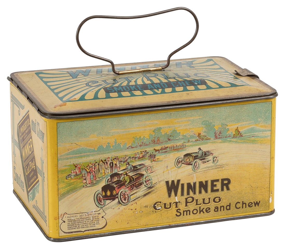Winner Cut Plug Tobacco Tin. Lunchbox-form lithograph tobac... (1 of 2)