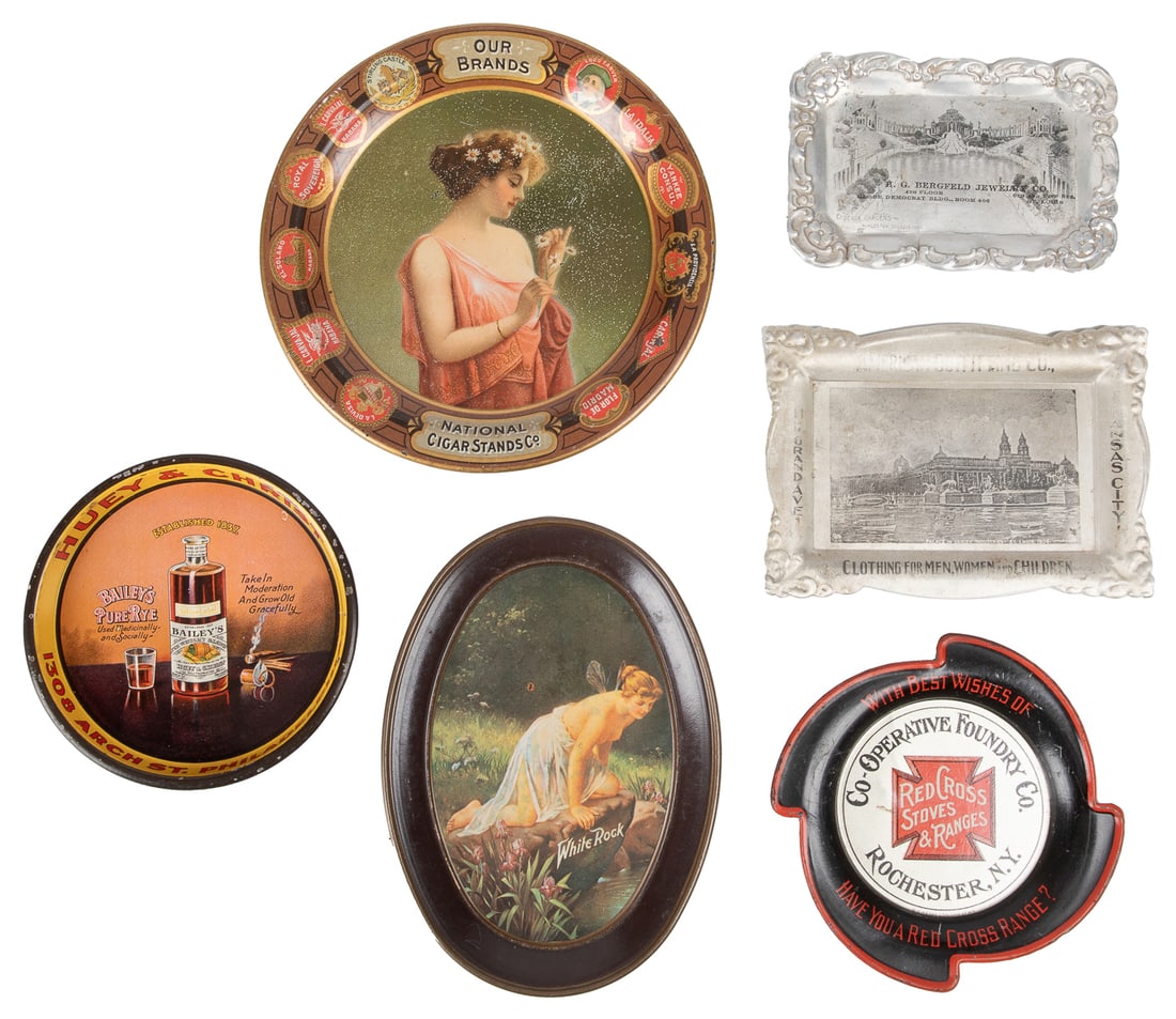 Group of Tin Advertising Tip Trays. Circa late 19th - early... (1 of 1)