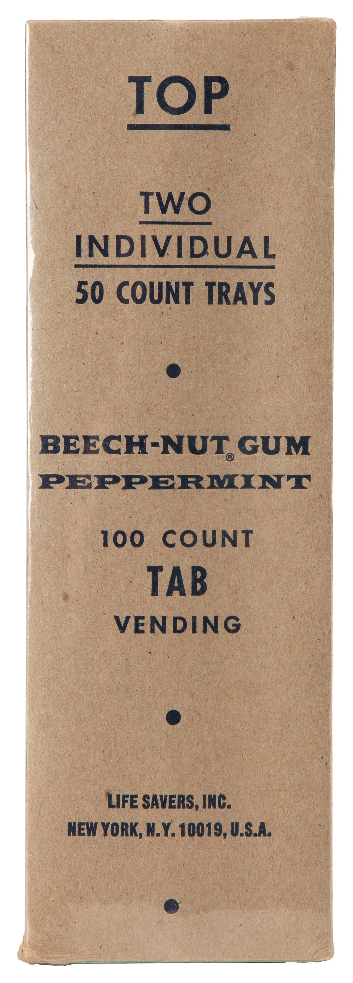 [GUM]. Original Box of 100 Refill Packages of Beech-Nut “Pe... (1 of 2)