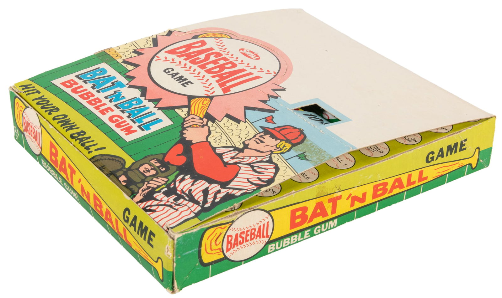 [GUM]. Original Box of “Baseball Game Bat ‘n Ball Bubble Gu... (1 of 2)
