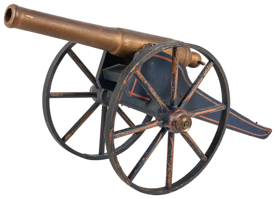 Wooden Toy Cannon. [Schoenhut, ca. 1910]. Wooden toy cannon... (1 of 2)