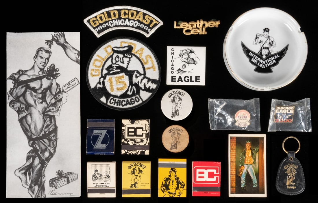 [EPHEMERA]. Group of Nearly 40 Assorted Items from Gay Bars...: [EPHEMERA]. Group of Nearly 40 Assorted Items from Gay Bars and Shops from Chicago, Including Gold Coast and the Chicago Eagle. [Chicago: ca. 1980s]. Eclectic group of matchbooks, business cards, keyc