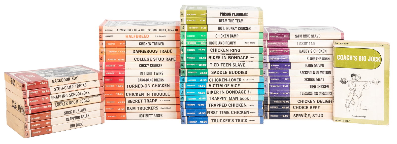 [SURREE LTD., publisher]. Group of 49 gay erotica paperback...: [SURREE LTD., publisher]. Group of 49 gay erotica paperback novels. Santee, Calif., 1970s. All with semi-gloss covers with black and white homoerotic illustrations. 8vos. All published by Surree Ltd./