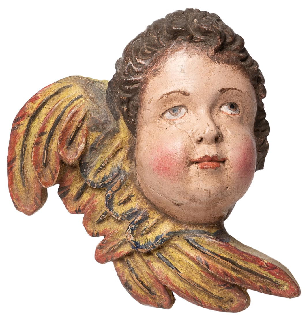 Angel with Wing Section. (European, 19th century). Wood, pl... (1 of 2)