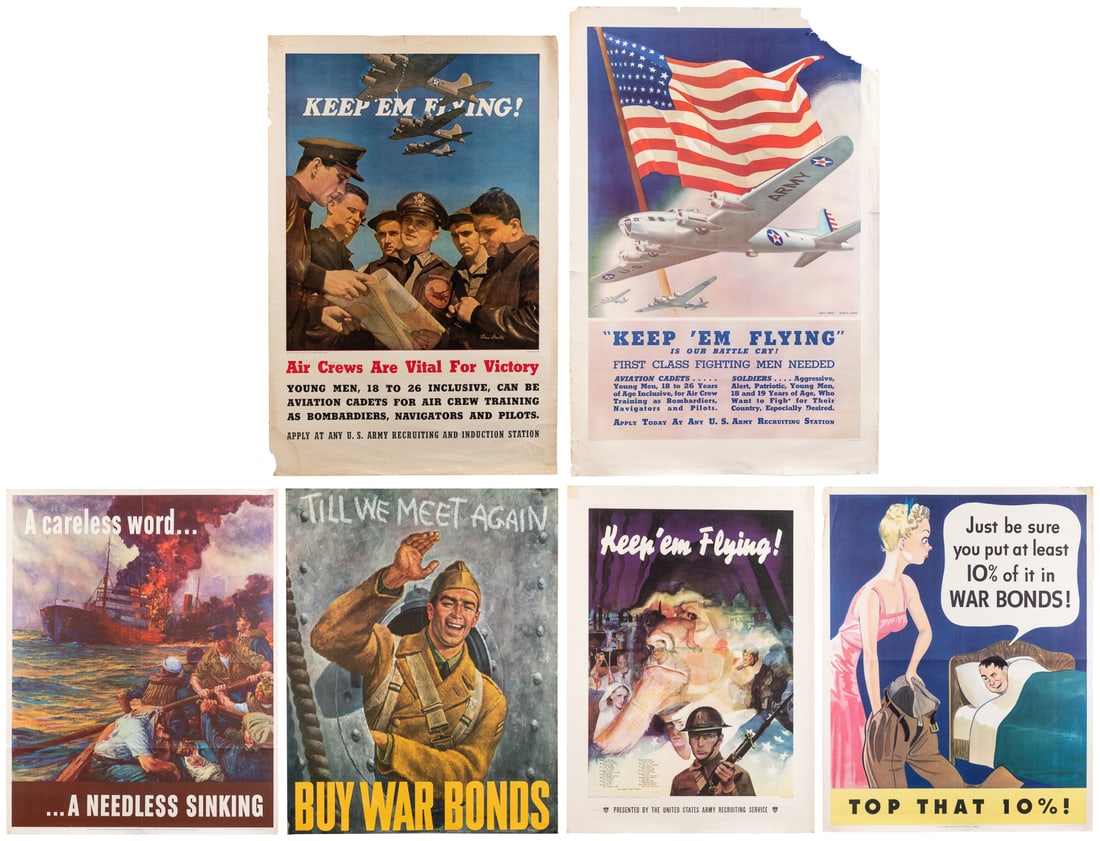 [WORLD WAR II]. Group of 16 US Army Recruitment & War Bonds... (1 of 7)