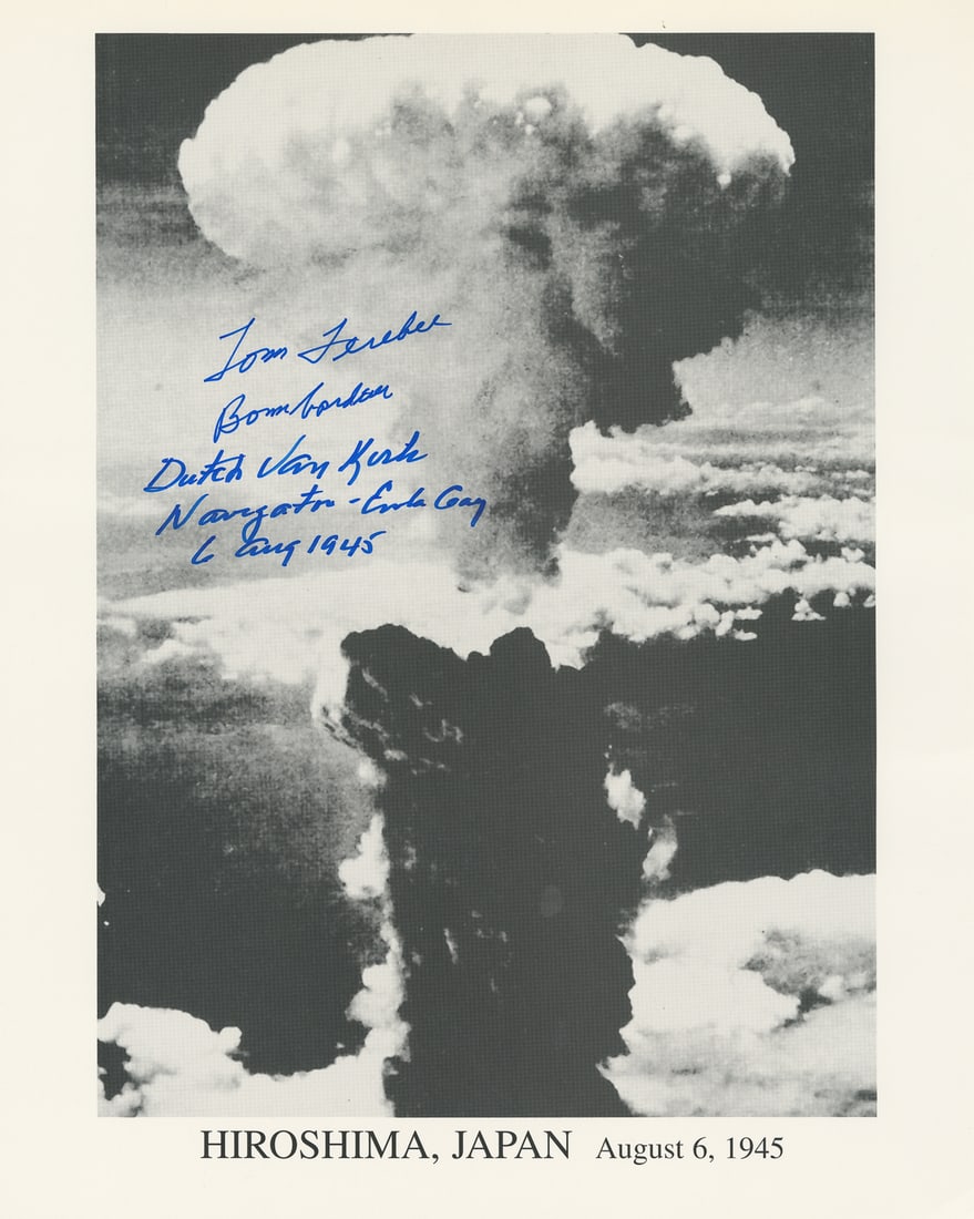 [WORLD WAR II]. Atomic bomb photograph signed by Thomas Fer... (1 of 1)