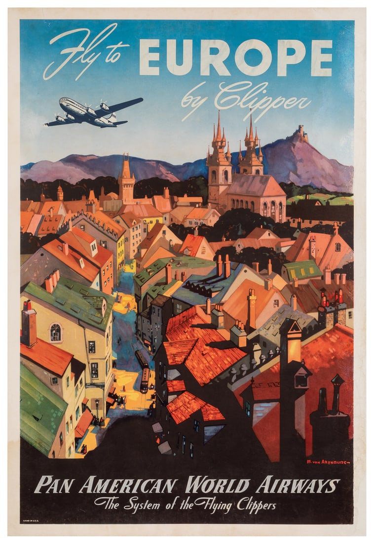 VON ARENBURG, Mark. Fly to Europe by Clipper / Pan American... (1 of 1)