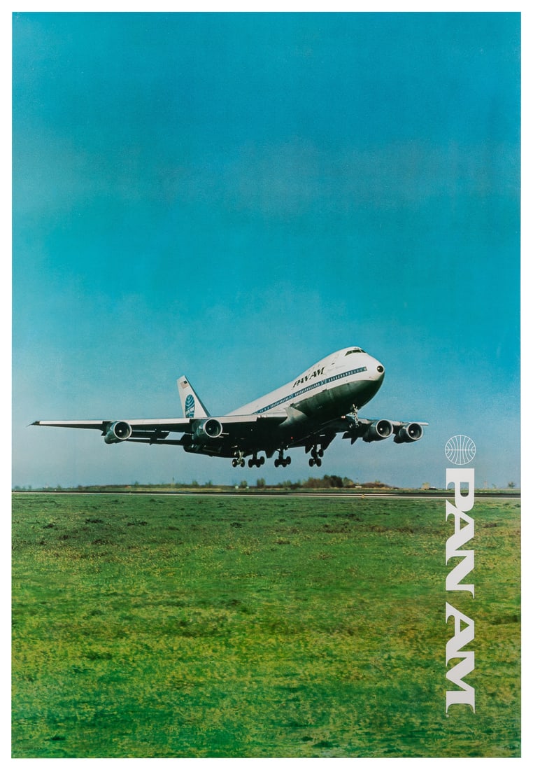 Pan Am / 747. Circa 1970s. Vertical photo offset lithograph... (1 of 1)