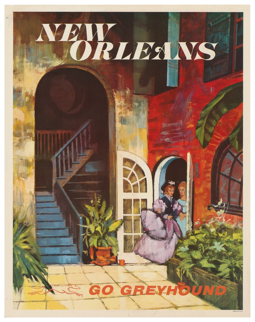 New Orleans / Go Greyhound. USA, ca. 1960s. Offset lithogra... (1 of 1)