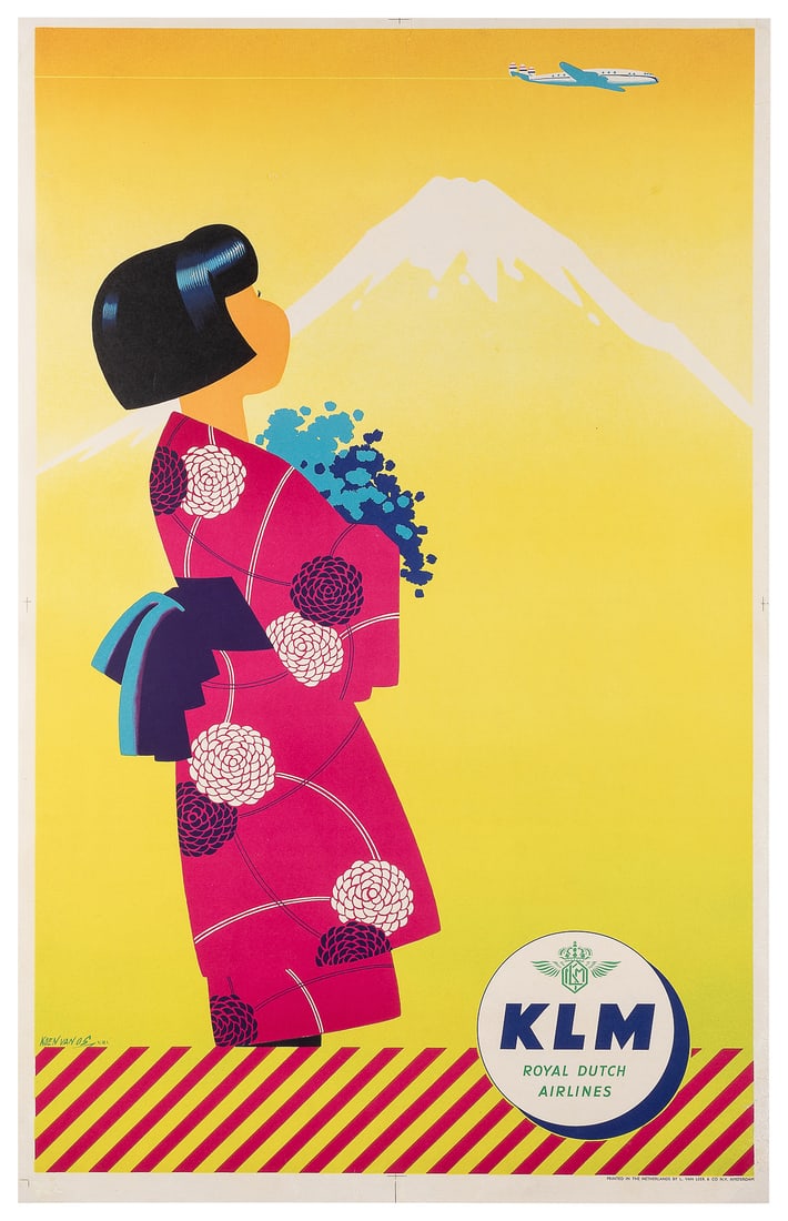 VAN OS, Koen (1910–1983). KLM / [Tokyo] / Poster and Proof.... (1 of 2)