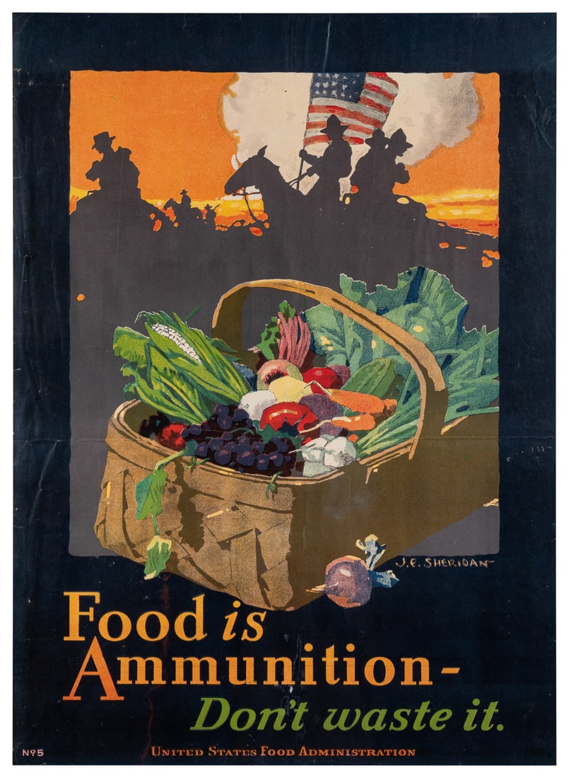 [WORLD WAR I]. Group of 6 U.S. Food Administration posters.... (1 of 6)