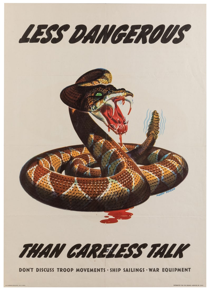 DORNE, Albert. Less Dangerous / Than Careless Talk. 1944. P... (1 of 1)