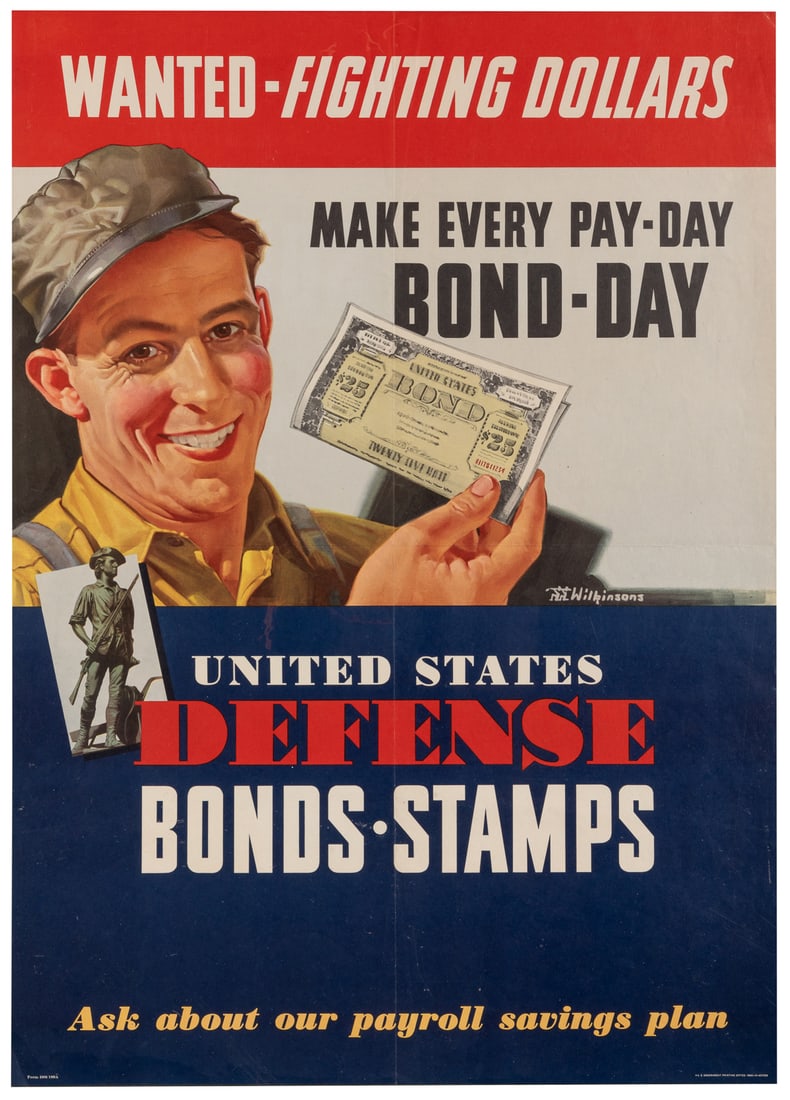 [WORLD WAR II]. Group of 5 War Bonds and propaganda posters... (1 of 5)
