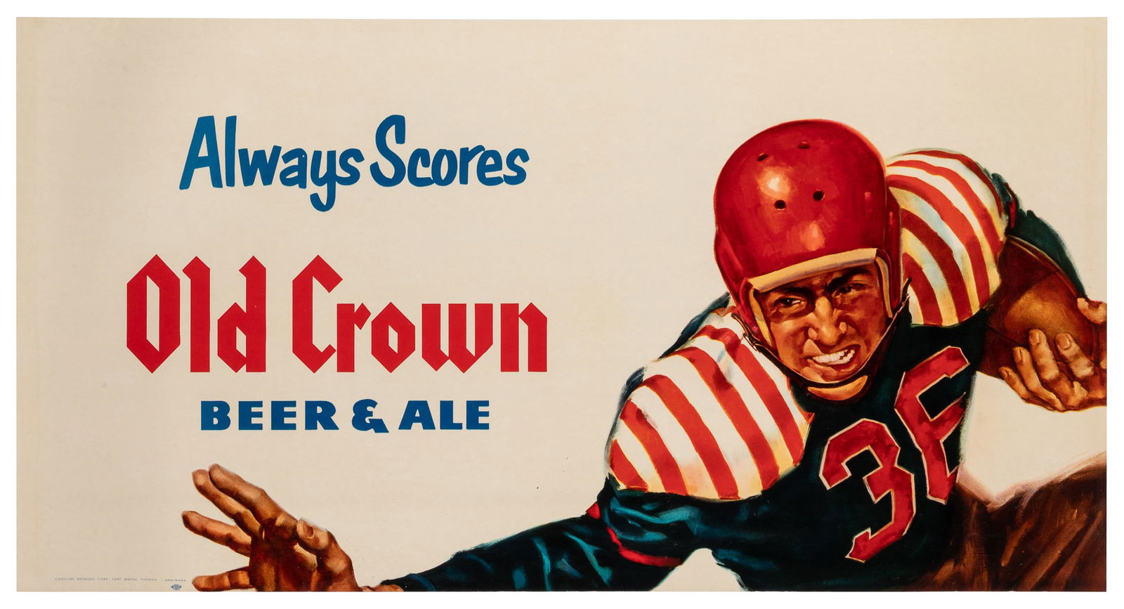 Old Crown Beer & Ale / Always Scores. Circa 1950s. Horizont... (1 of 1)