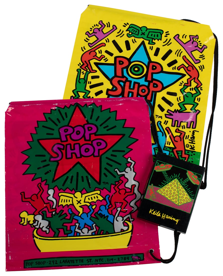 (AFTER) HARING, Keith (1958 – 1990). Pop Shop Bags. Lot of ... (1 of 4)