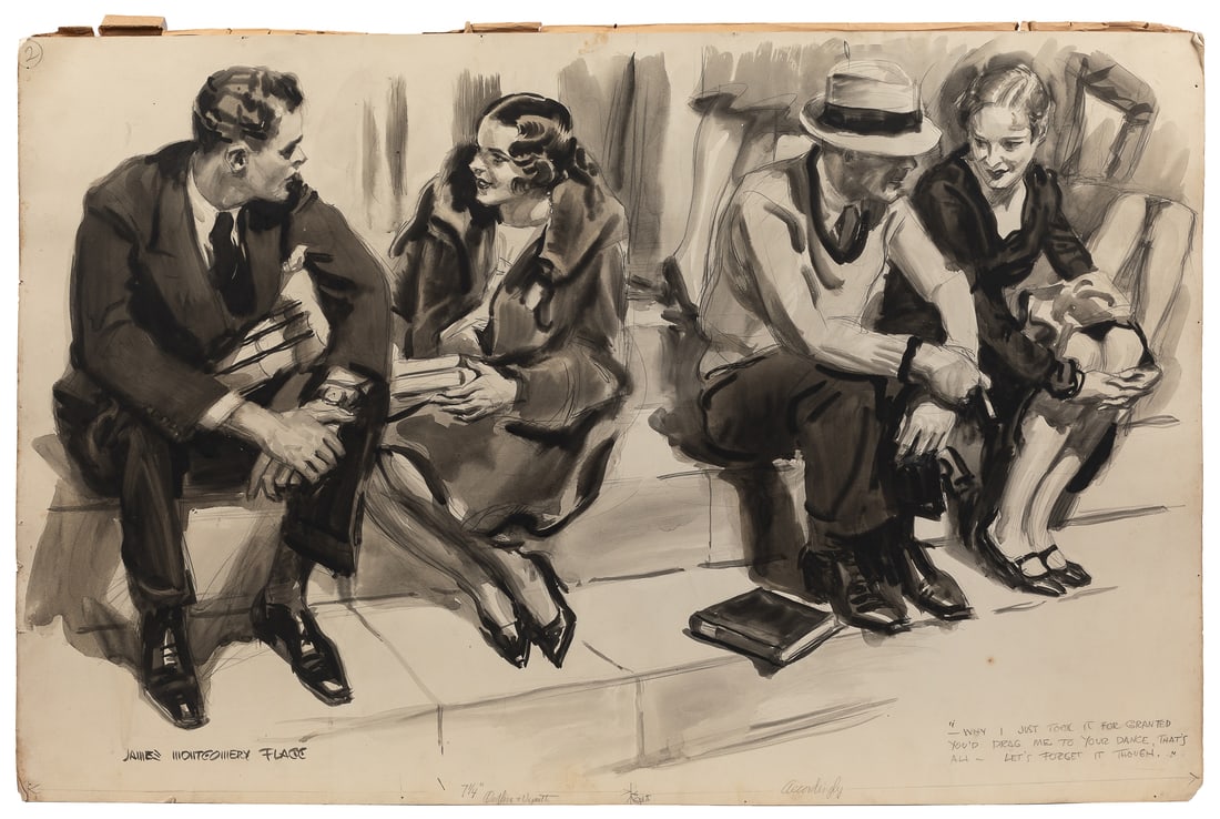 FLAGG, James Montgomery (1877 – 1960). Original watercolor ... (1 of 1)