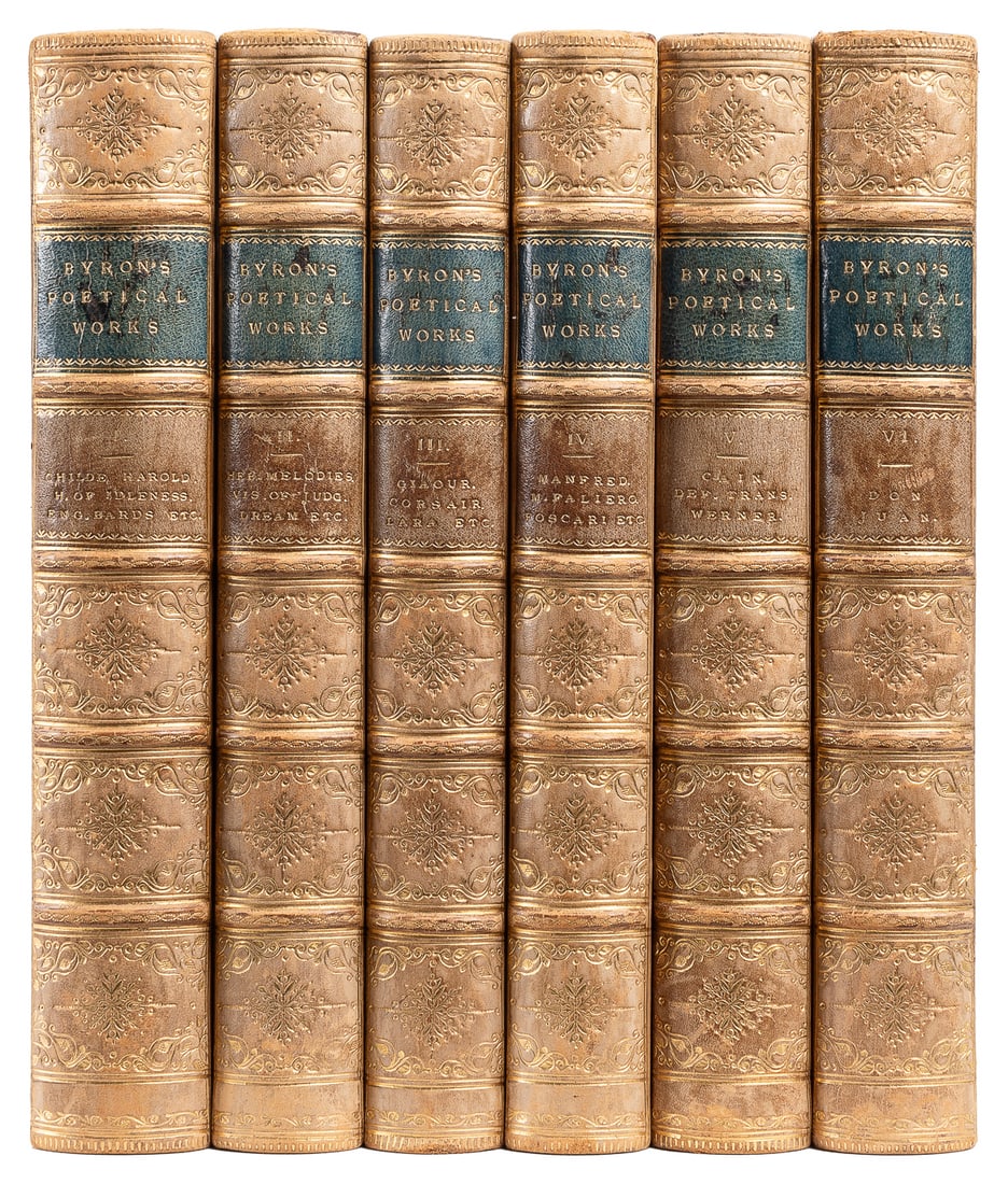 BYRON, George Gordon, Lord (1788-1824). The Poetical Works ...: BYRON, George Gordon, Lord (1788-1824). The Poetical Works of Lord Byron. A New Edition. London: John Murray, 1856. 8vos. Portrait frontispiece in volume I. 6 volumes. Beautifully bound in contemporar
