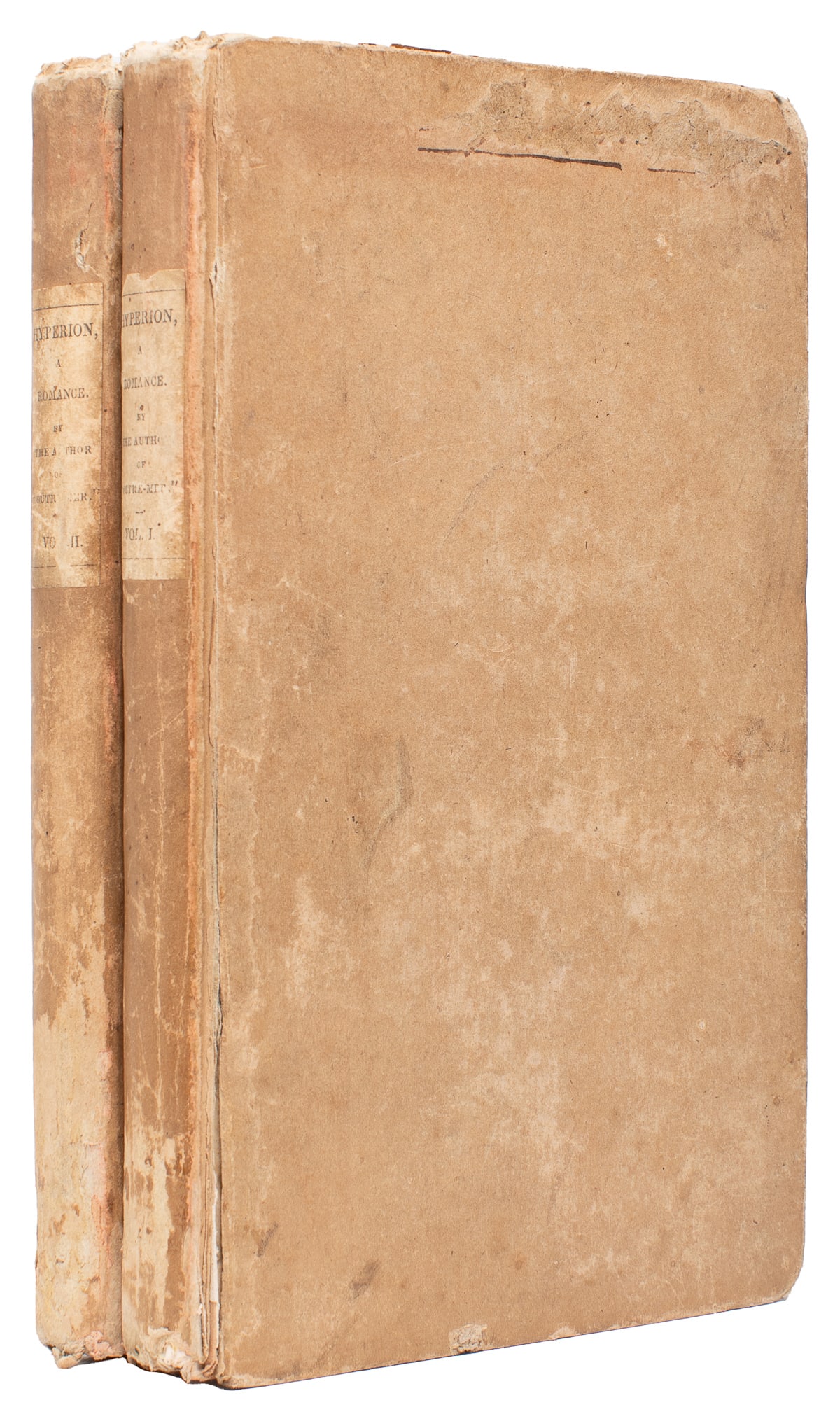 LONGFELLOW, Henry Wadsworth (1807-1892). Hyperion. New York...: LONGFELLOW, Henry Wadsworth (1807-1892). Hyperion. New York: Samuel Colman, 1839. 8vos. 213; 226 pp. 2 volumes. Original publisher’s boards, printed paper spine labels (some light staining and p