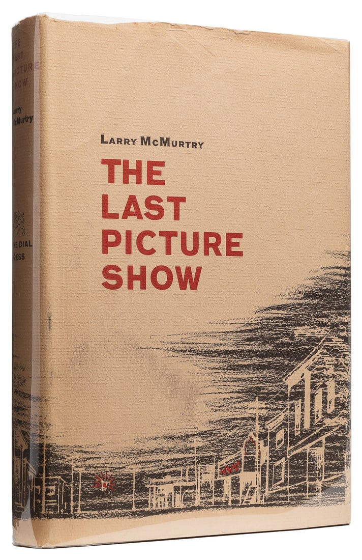 MCMURTRY, Larry (1936-2021). The Last Picture Show. New Yor...: MCMURTRY, Larry (1936-2021). The Last Picture Show. New York: The Dial Press, 1966. 8vo. [vi], [1]-[281], [1, blank] pp. Publisher’s full beige cloth, spine lettered in metallic red, publisher&#