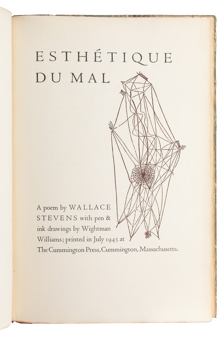 STEVENS, Wallace (1879-1955). Esthétique du Mal. Poems… Cum... (1 of 2)