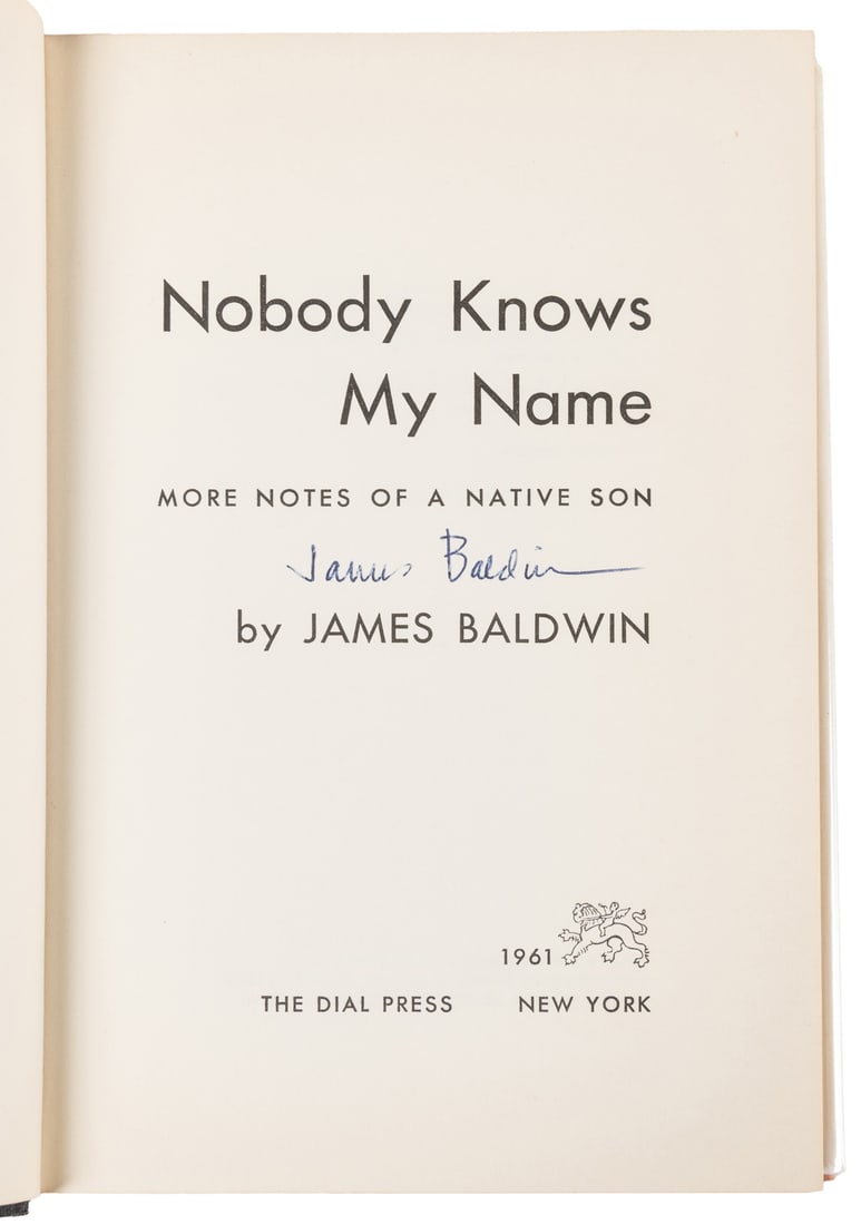 BALDWIN, James (1924-1987). Nobody Knows My Name. More Note... (1 of 2)