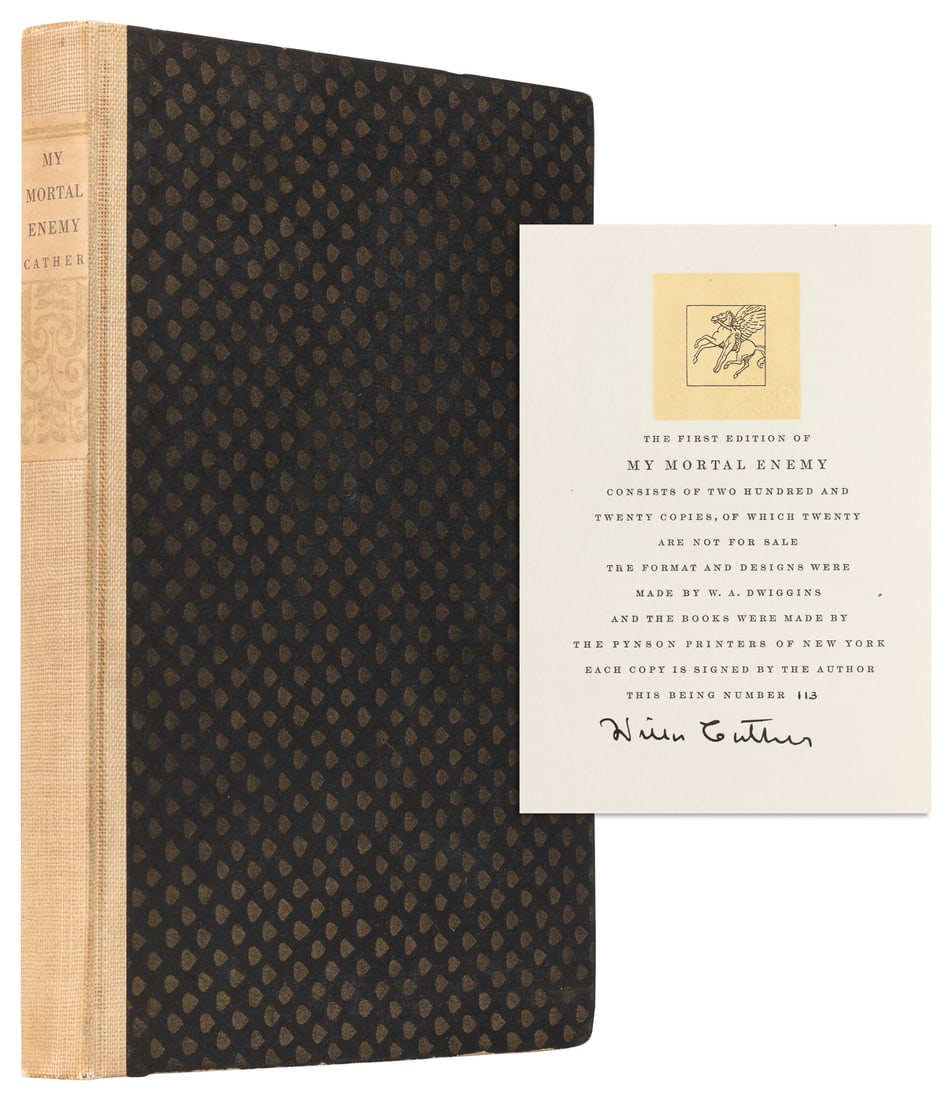 CATHER, Willa (1873-1947). My Mortal Enemy. New York: Alfre... (1 of 3)