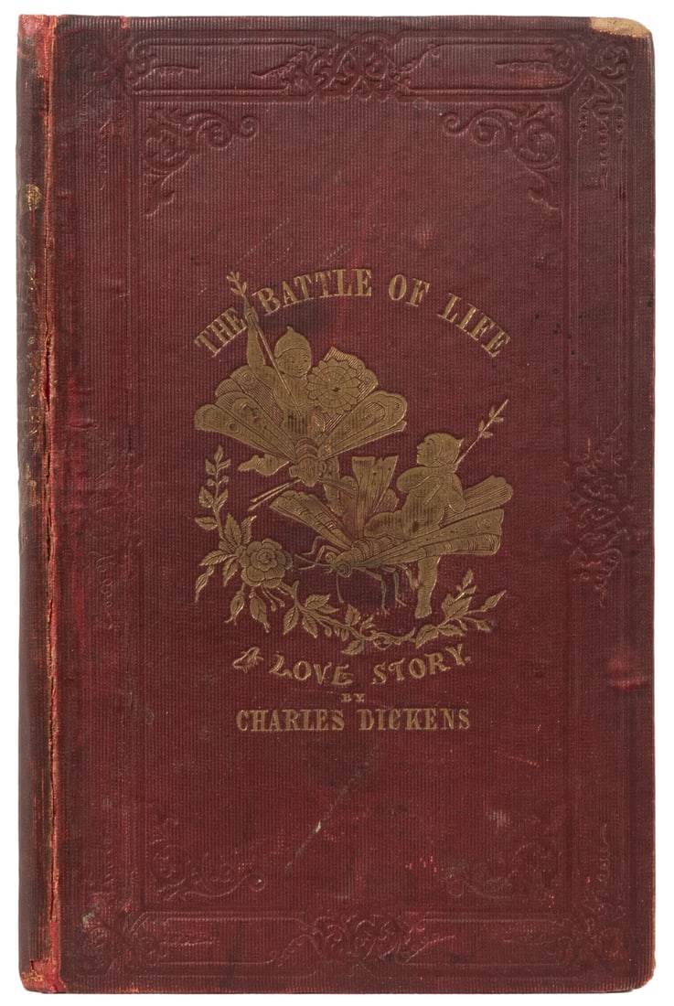 DICKENS, Charles (1812-1870). The Battle of Life. A Love St...: DICKENS, Charles (1812-1870). The Battle of Life. A Love Story. London: Bradbury and Evans, 1846. 12mo. With frontispiece and vignette title-page (4th state of vignette title-page) inserted at front,