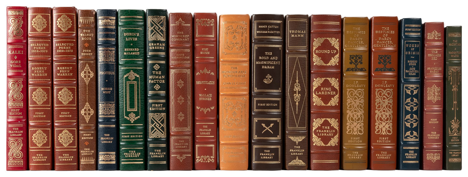 [FRANKLIN LIBRARY]. Group of 18 Limited Editions for the Fi...: [FRANKLIN LIBRARY]. Group of 18 Limited Editions for the First Edition Society. Franklin Center: The Franklin Library, v.d. Publisher’s full leather bindings, decorated with gilt, watered silk e
