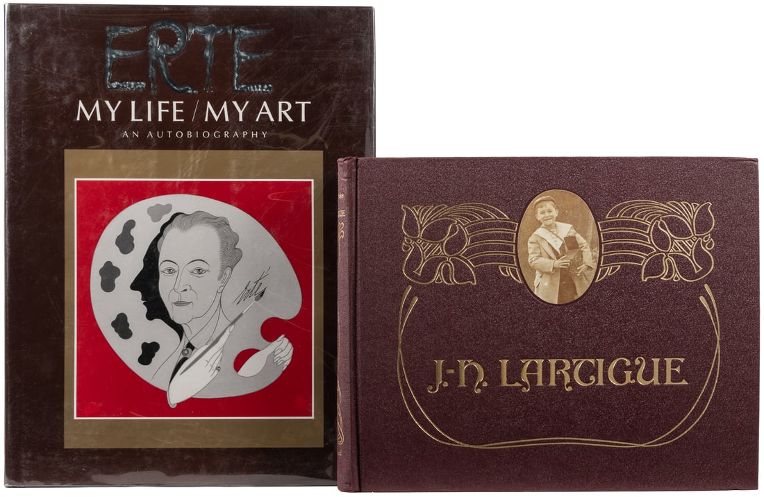 [ART]. Pair of First Edition Art Books, including: ERTÉ. My...: [ART]. Pair of First Edition Art Books, including: ERTÉ. My Life / My Art. New York: E. P. Dutton, [1989]. Folio. Profusely illustrated. [240] pp. Publisher’s full gray cloth, spine lettere