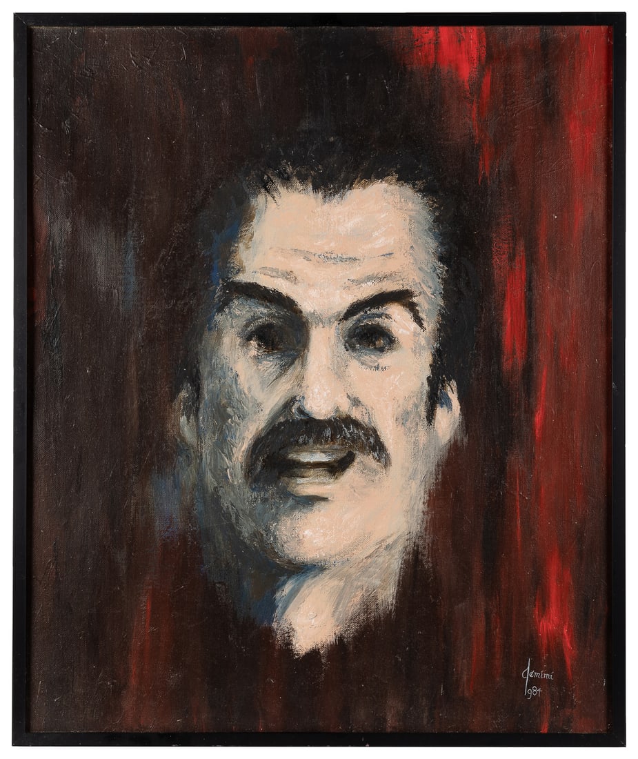 FOWLKES, Jemimi (1937 – 2009). 82 DEI. 1984. Acrylic on can...: FOWLKES, Jemimi (1937 – 2009). 82 DEI. 1984. Acrylic on canvas. Framed, 24 ¼ x 20”. Signed and dated lower right. Title and provenance stamp on verso.