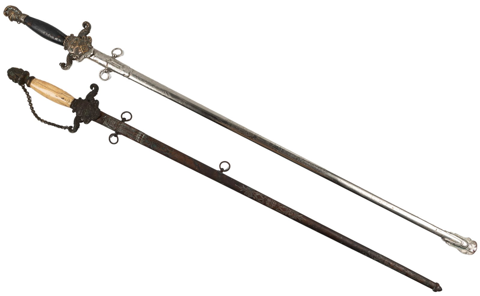 Pair of Fraternal / Masonic Ceremonial Swords. Circa late 1... (1 of 4)