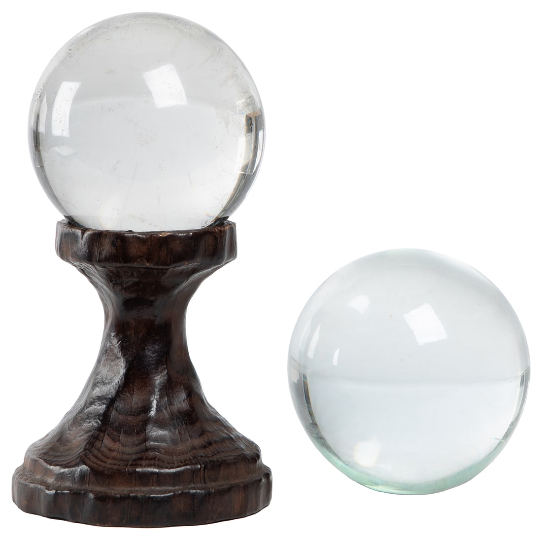  Pair of Vintage Crystal Balls. Two crystal gazing balls, on... (1 of 1)