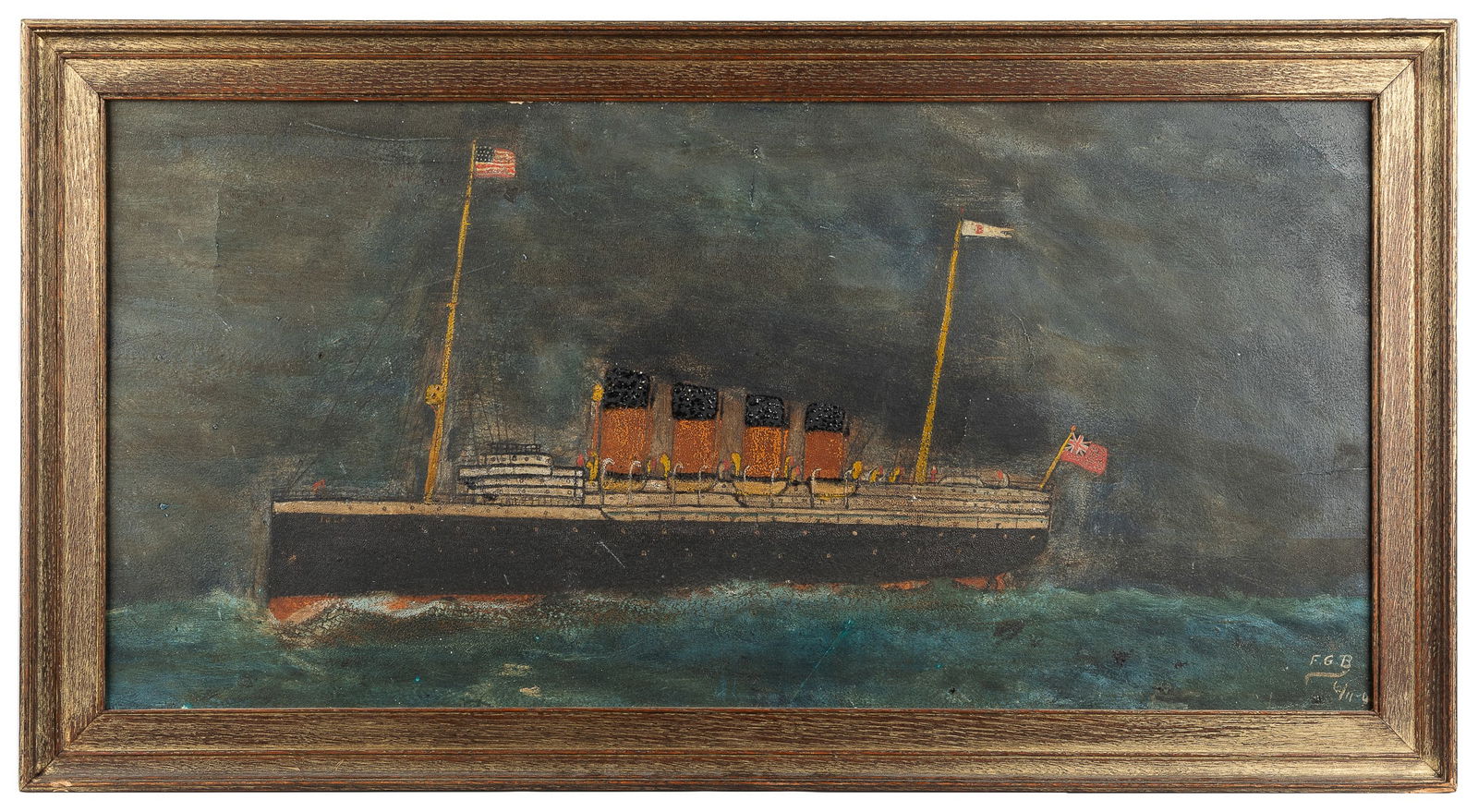 ARTIST UNKNOWN. Untitled Ship Painting. 20th century. Oil p... (1 of 1)