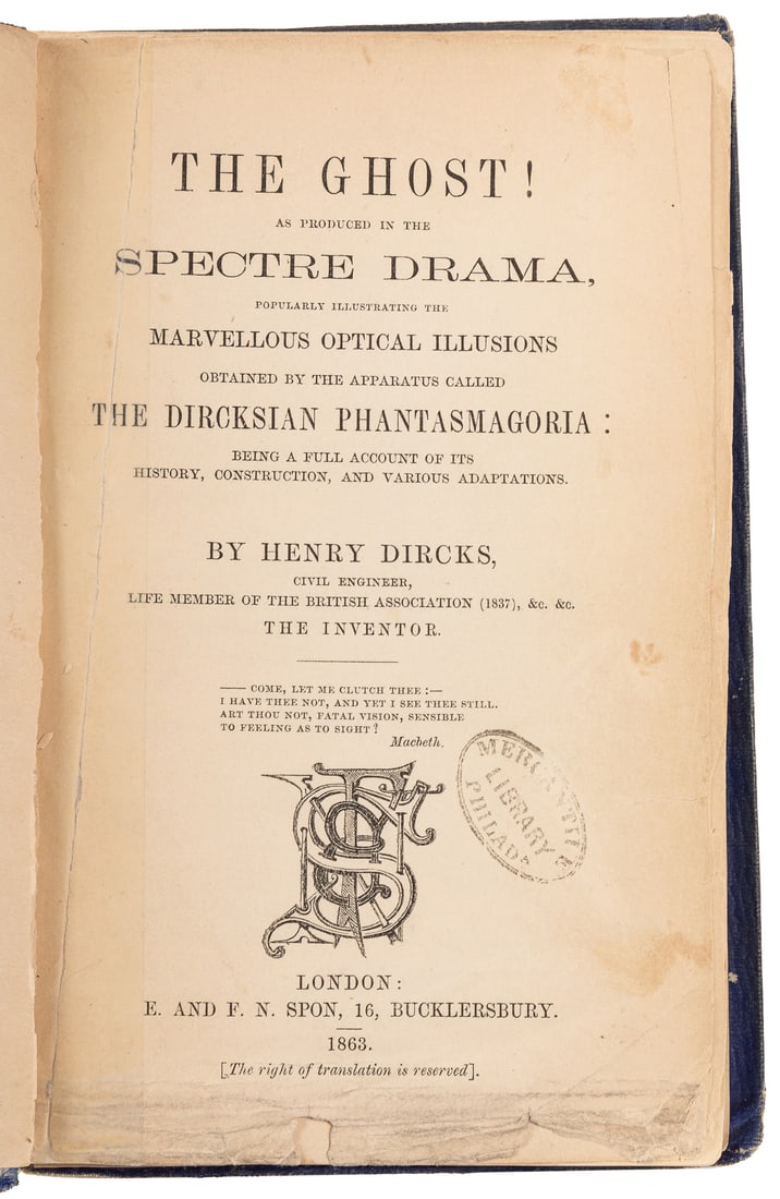 DIRCKS, Henry (1806–1873). The Ghost! As Produced in the Sp... (1 of 2)