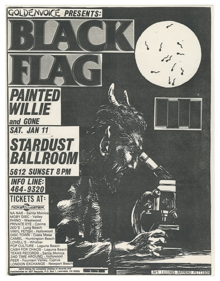 PETTIBON, Raymond (American, b. 1957). Black Flag with Pain... (1 of 1)