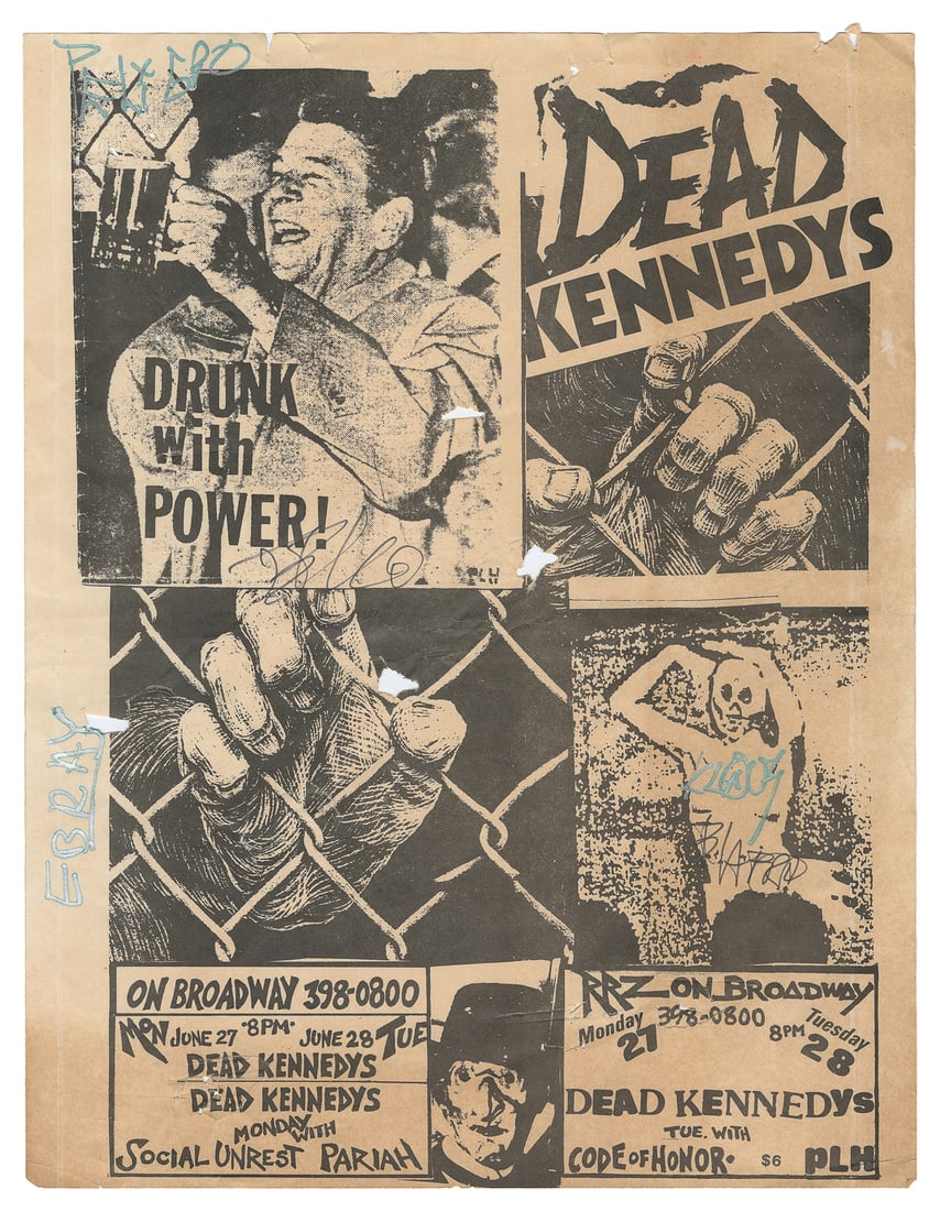 Dead Kennedys Signed Flyer. [1983]. PSA/DNA numbered and ce... (1 of 2)