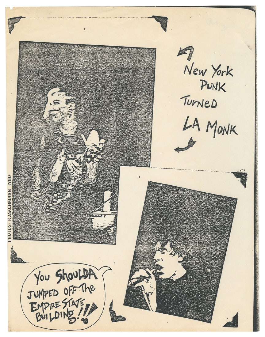 New York Punk / Turned LA Monk Concert Flyer. [New York], 1... (1 of 1)