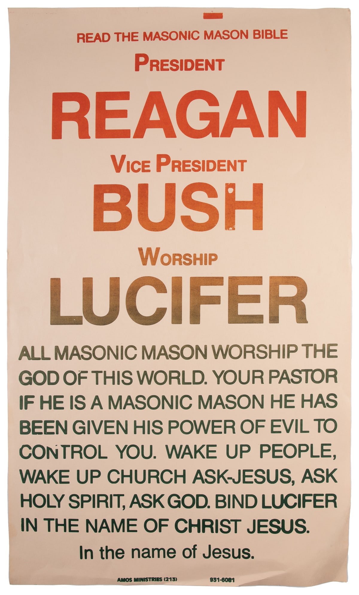 President Reagan and Vice President Bush Worship Lucifer. A... (1 of 1)
