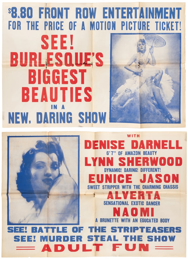 Two Burlesque Posters. N.d. [early 20th century]. Two poste... (1 of 3)