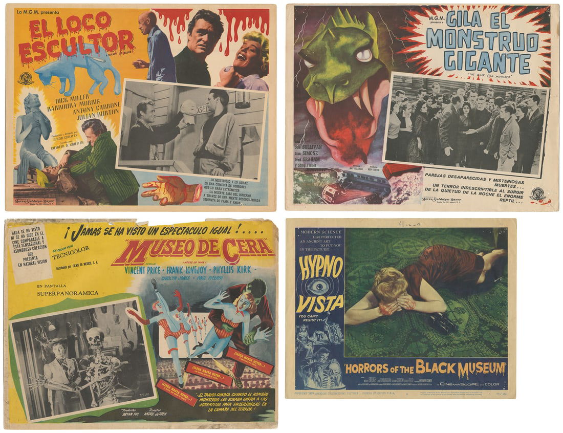 [LOBBY CARDS]. Group of Nearly 40 Shlock Horror Lobby Cards... (1 of 5)