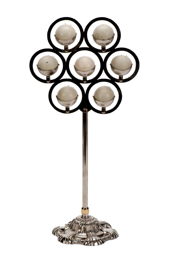 Billiard Ball Stand. Sweden, Harries Magic: Billiard Ball Stand. Sweden, Harries Magic, ca. 1950. Mechanical stand facilitates the production of seven billiard balls from thin air. 19 ¼” high. Some paint wear to shells; very good.