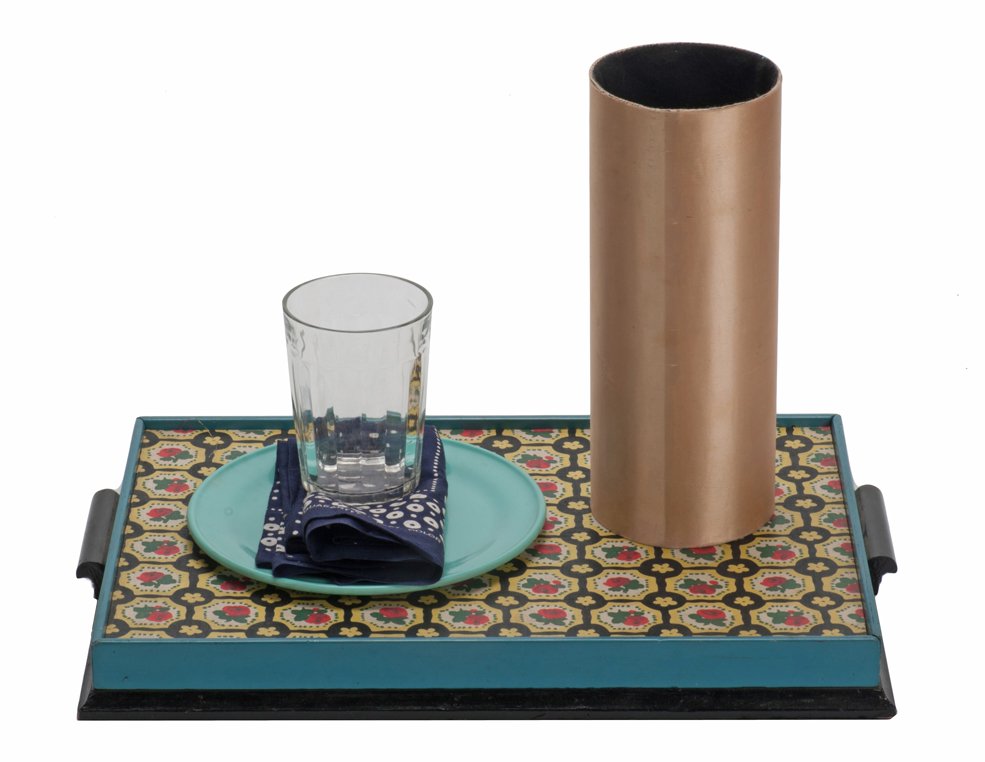 Penetrating Glass. Val Evans,: Penetrating Glass. Boston, Val Evans, ca. 1945. A glass is covered with a handkerchief, and a plate is set on top of both. A tube is then balance on the plate. The glass then slowly and visibly penetr