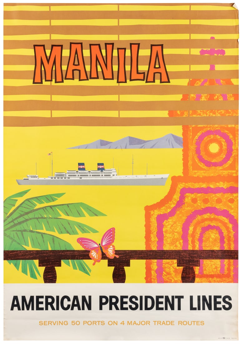 CLIFT, J. Manila / American President Lines. Ca. 1960. Lith... (1 of 1)