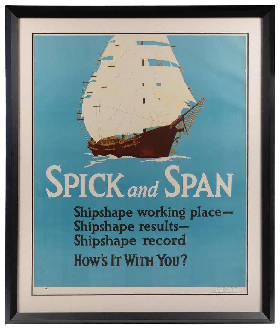 ELMES, Willard Frederic (1900 – 1956). Spick and Span / How...: ELMES, Willard Frederic (1900 – 1956). Spick and Span / How’s It With You? 1929. Chicago: Mather & Company. 42 x 34”. Framed, 51 ½ x 43”. A/A-.