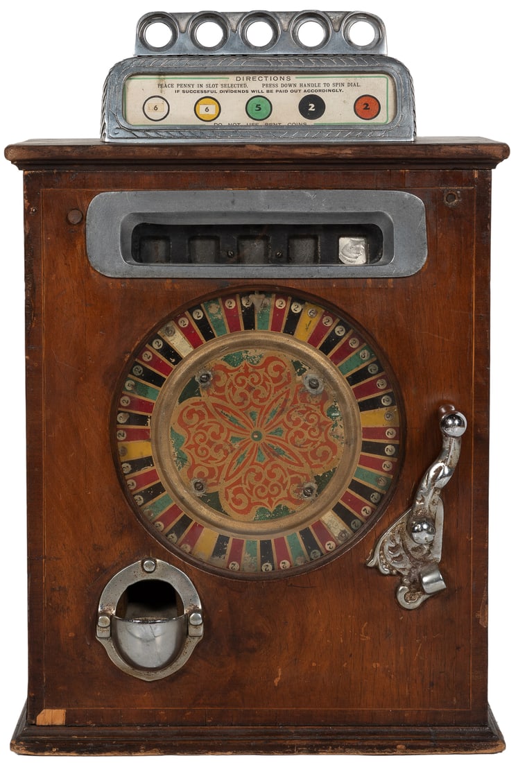 Caille “Ben Hur” 50 Cent Wheel Slot Machine. Wooden cabinet... (1 of 3)