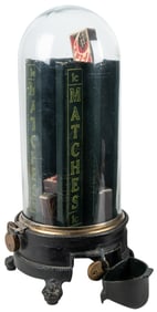 Advance Mfg. 1 Cent Match Dispenser. Cast iron base with gl...